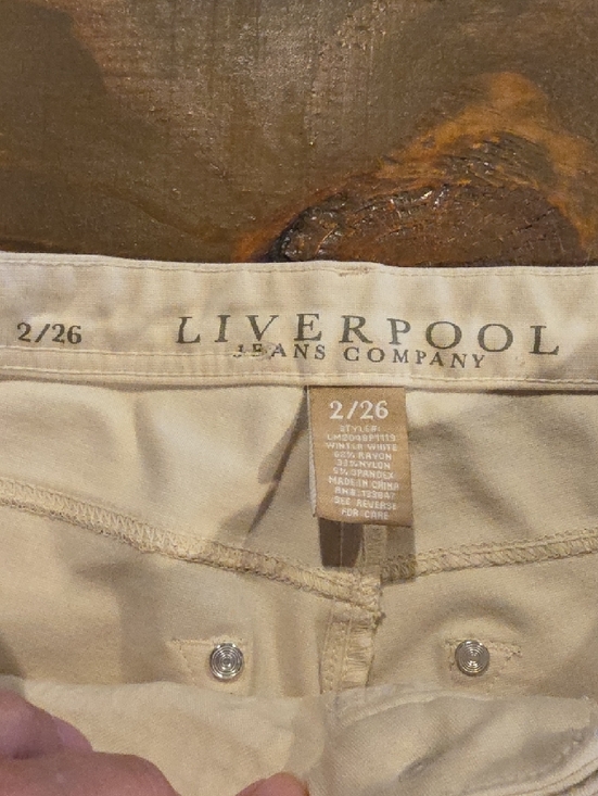 Liverpool Slim Straight Pants in Light Cream Textured Knit - Picture 2 of 11
